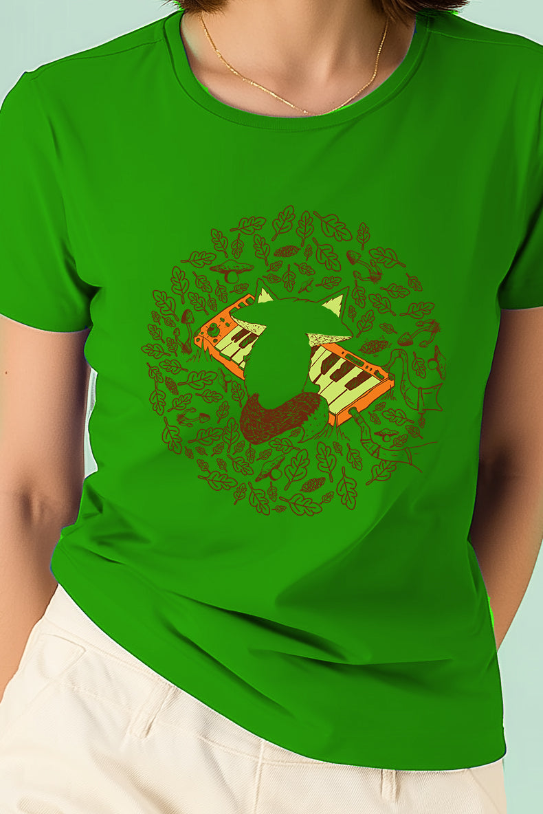 Fuchs am keyboard - Damen Shirt organic