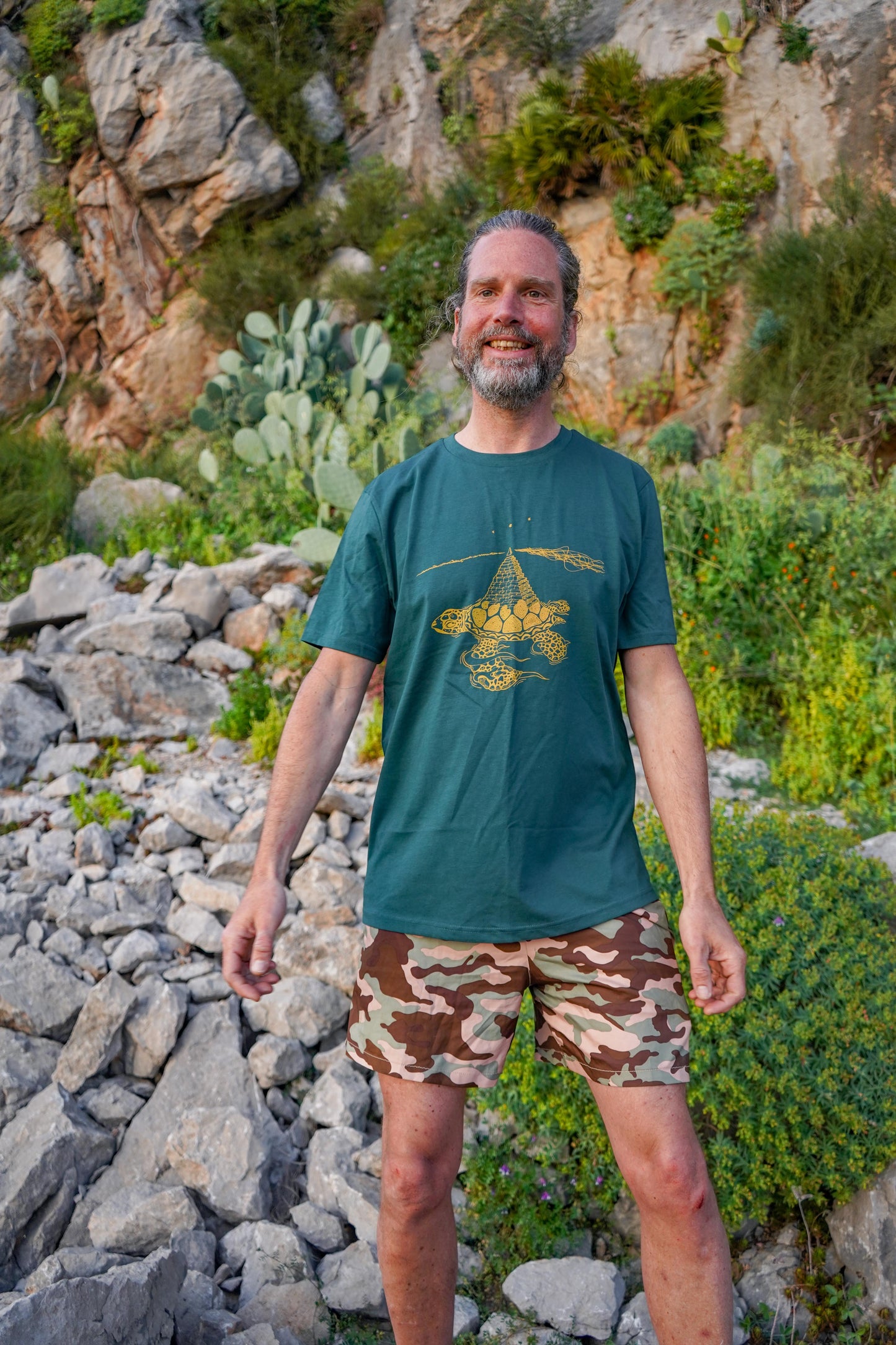 Schildkröte Pyramide - erfahre das Wissen der alten Welt - fairtrade Bio-Tshirt Herren