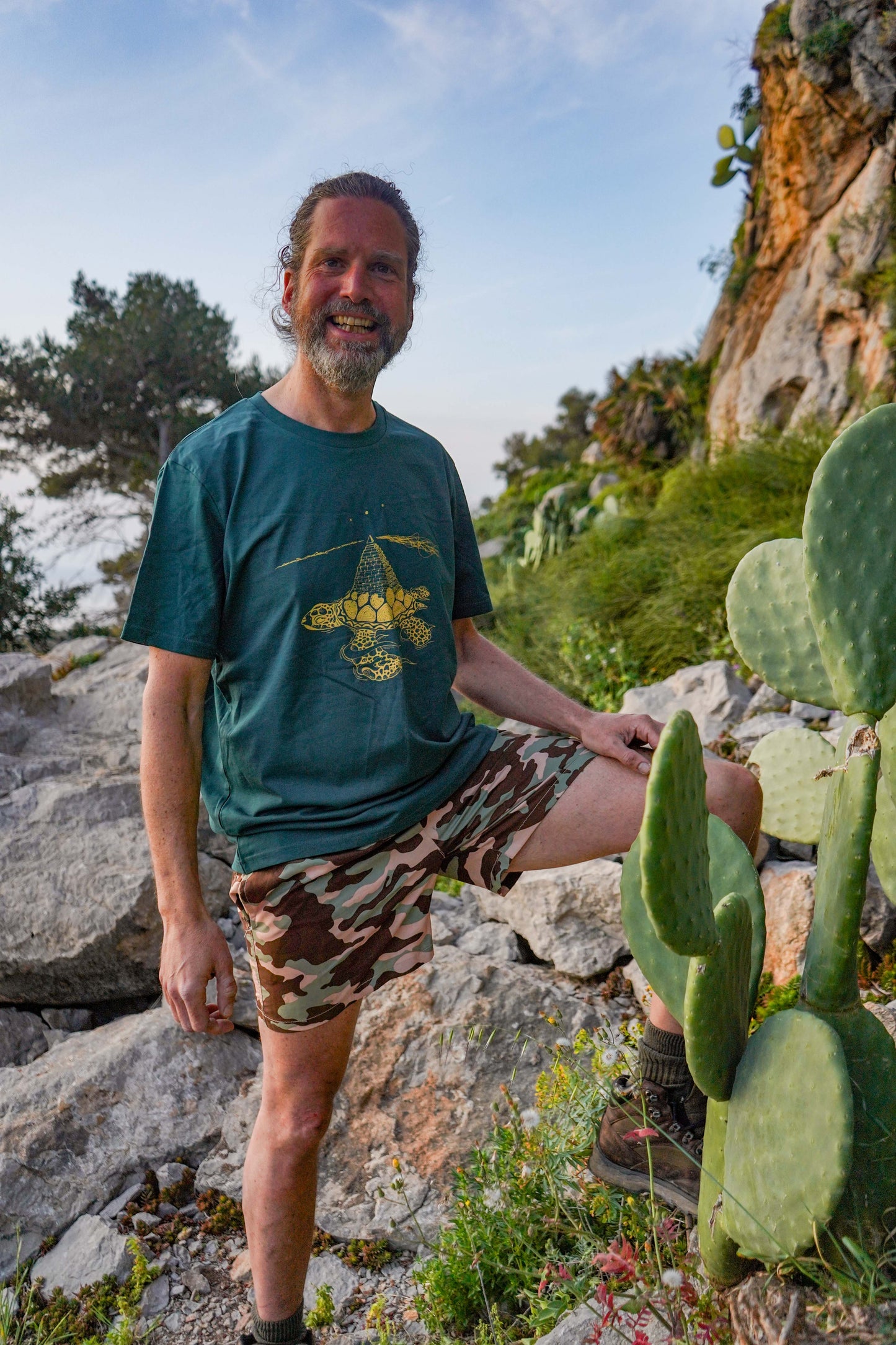 Schildkröte Pyramide - erfahre das Wissen der alten Welt - fairtrade Bio-Tshirt Herren