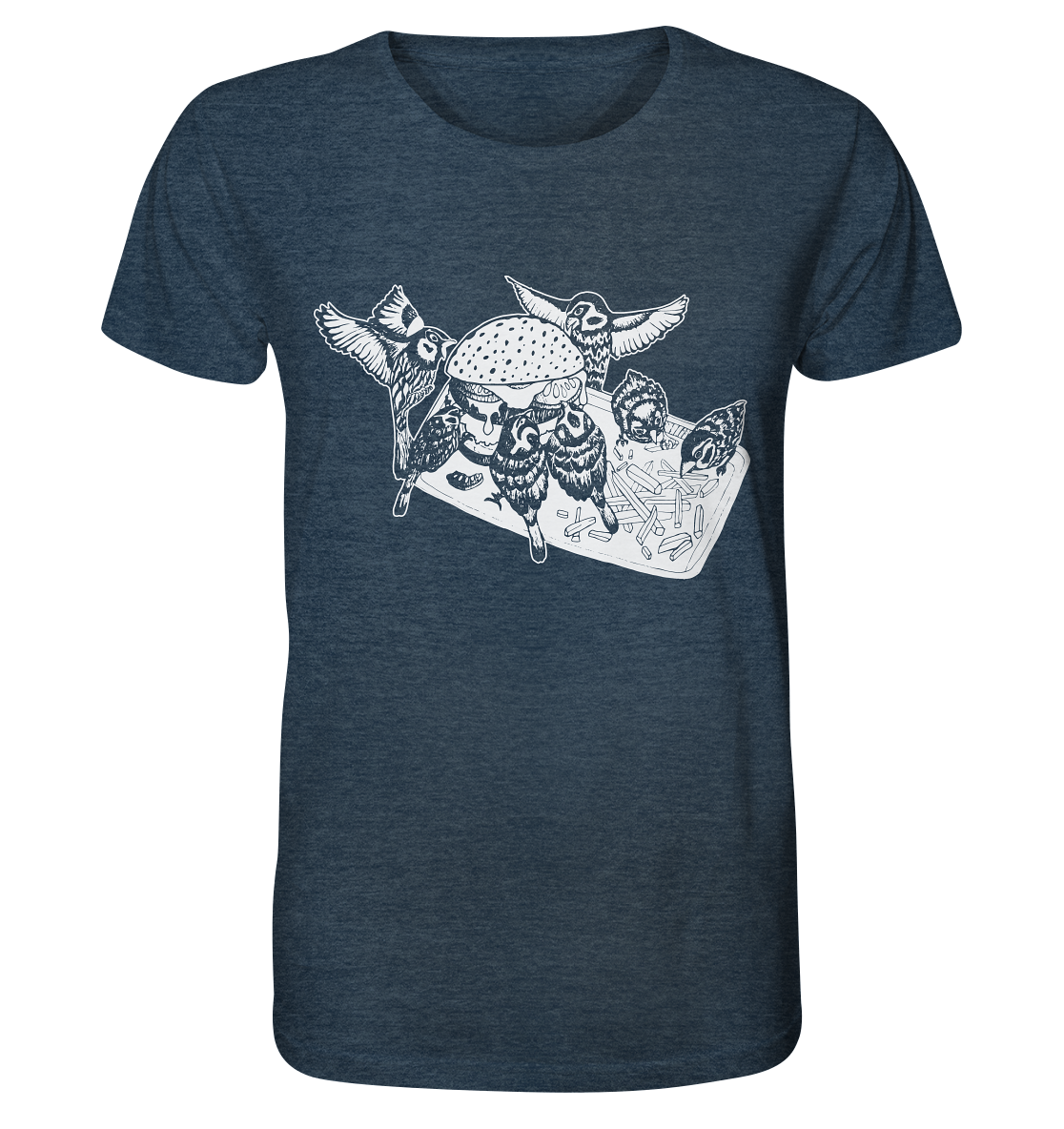 Birds in the City -  fairtrade Bio-Shirt für deinen nachhaltigen Hunger - Herren Organic Shirt - Fastfood Vögel
