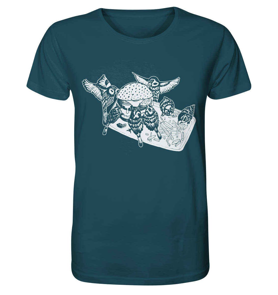 Birds in the City -  fairtrade Bio-Shirt für deinen nachhaltigen Hunger - Herren Organic Shirt - Fastfood Vögel