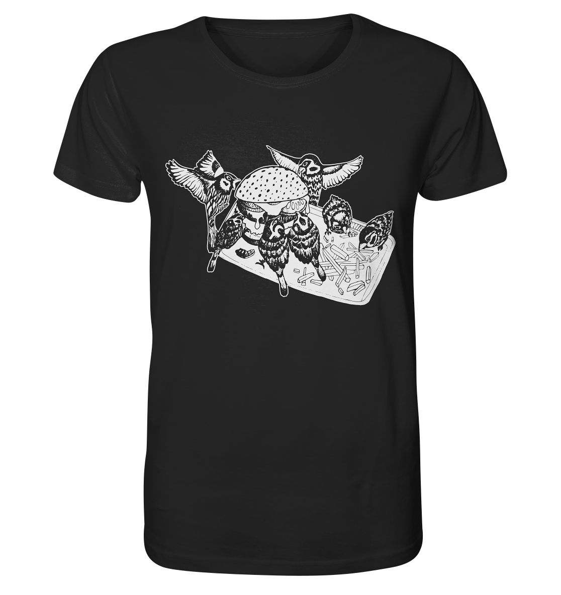 Birds in the City -  fairtrade Bio-Shirt für deinen nachhaltigen Hunger - Herren Organic Shirt - Fastfood Vögel
