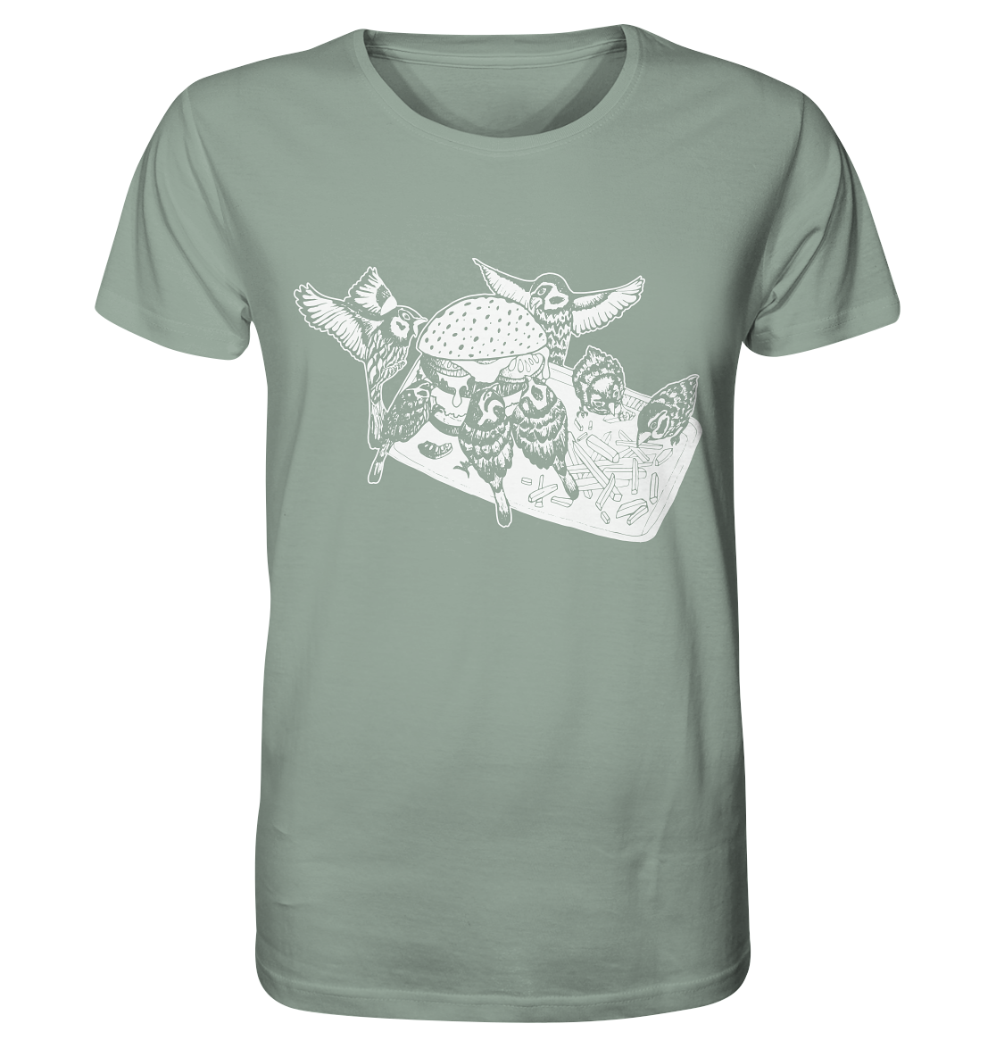 Birds in the City -  fairtrade Bio-Shirt für deinen nachhaltigen Hunger - Herren Organic Shirt - Fastfood Vögel